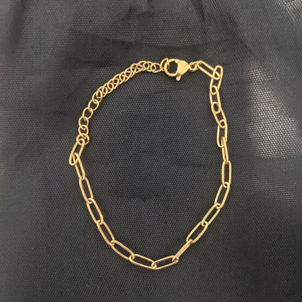 Golden colored Stainless Steel chain link Bracelet by Slide Jewelry